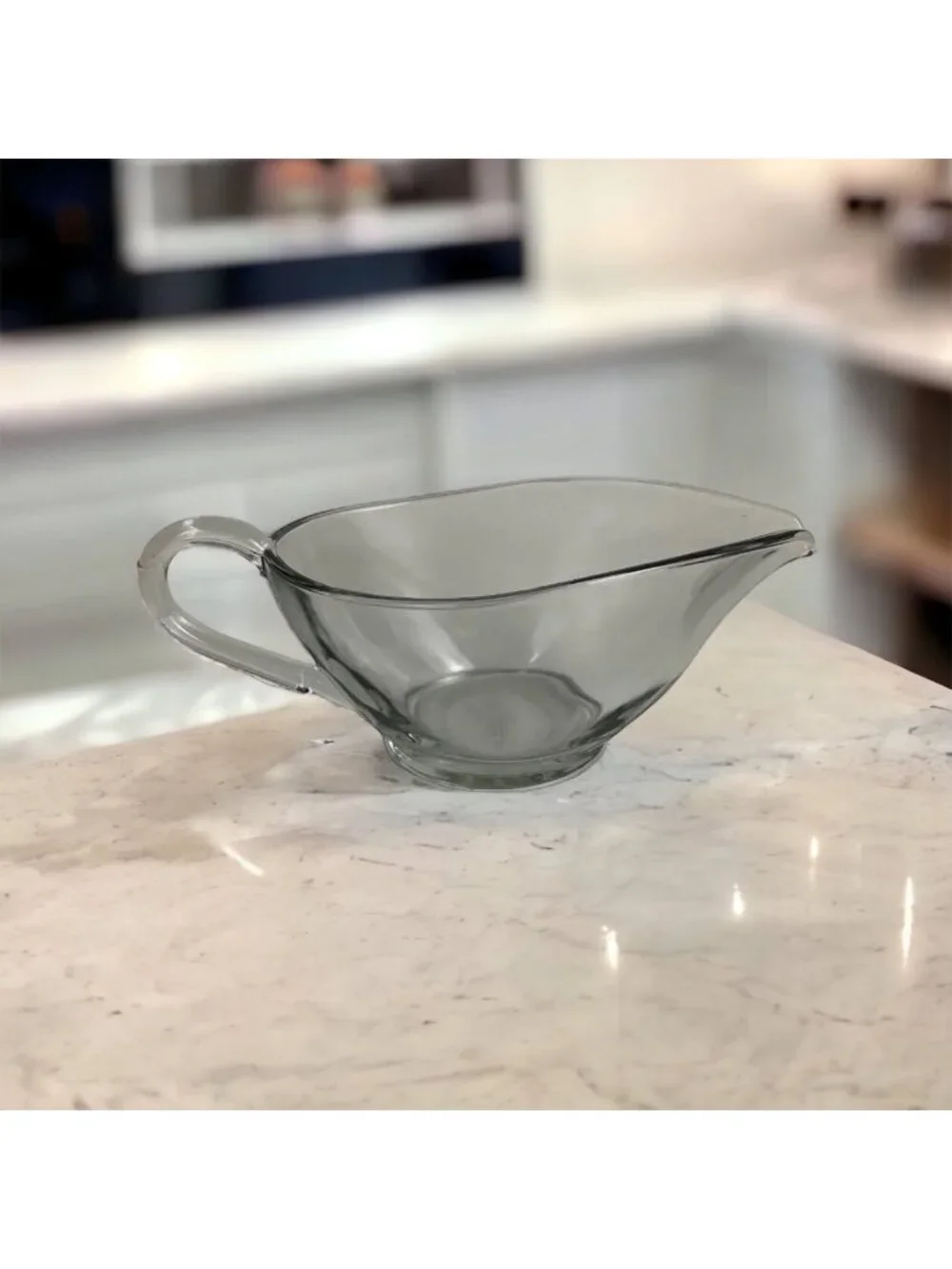 Anchor Hocking Clear Glass Gravy Boat Bowl With Handle - Made in the USA